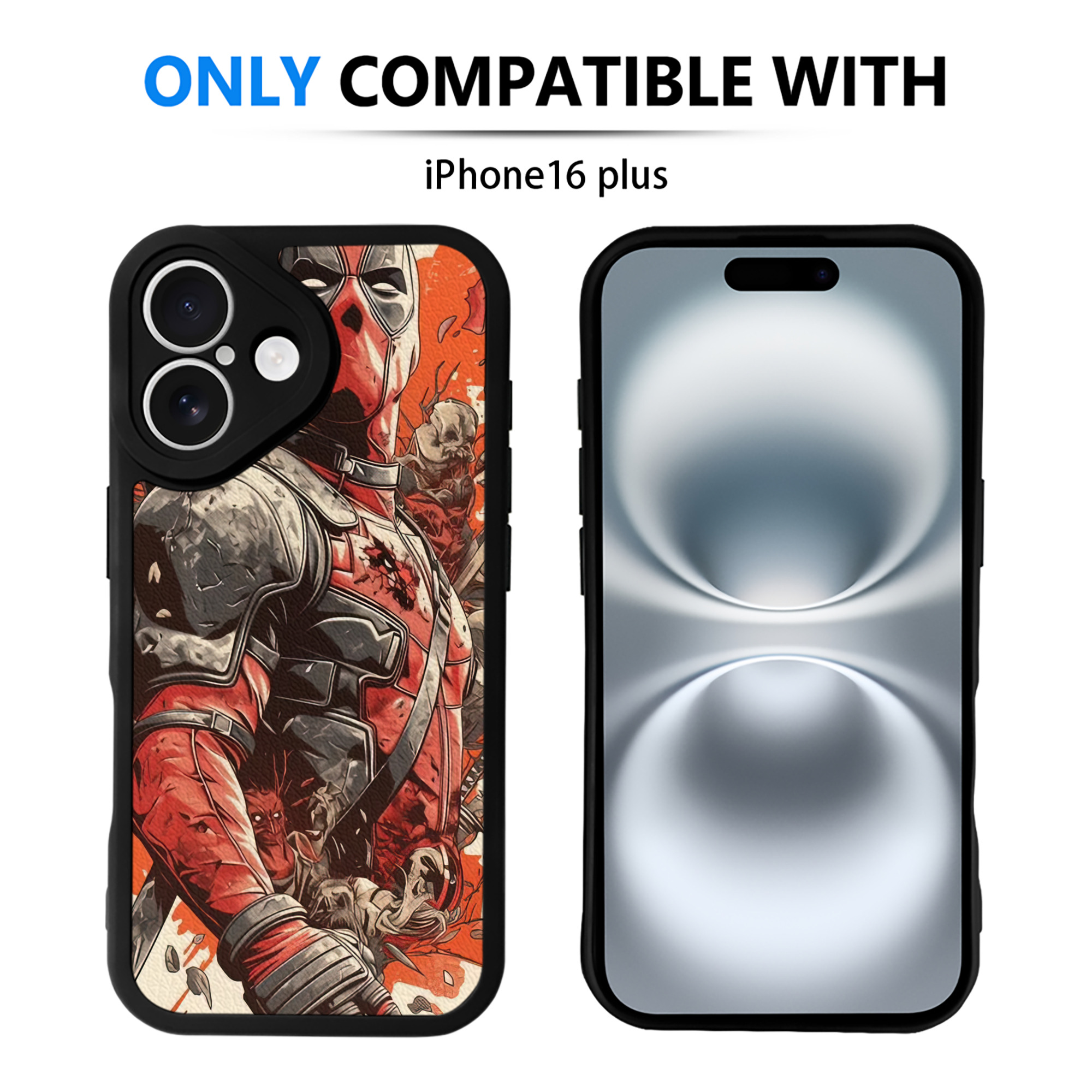 （画像用） Deadpool デッドプール 【iPhone 16シリーズ対応】シリコンスマホケース（レザー調） 材質：シリコン